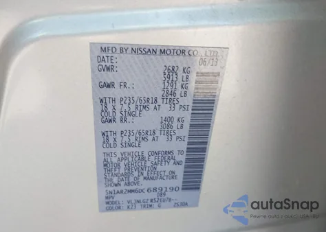2013 Nissan Pathfinder Sl from USA, damaged, VIN 5N1AR2MM6DC689190